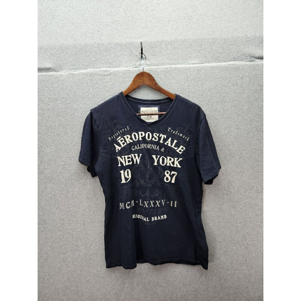 Aeropostale‎ Mens Navy Blue Graphic Tee Size M